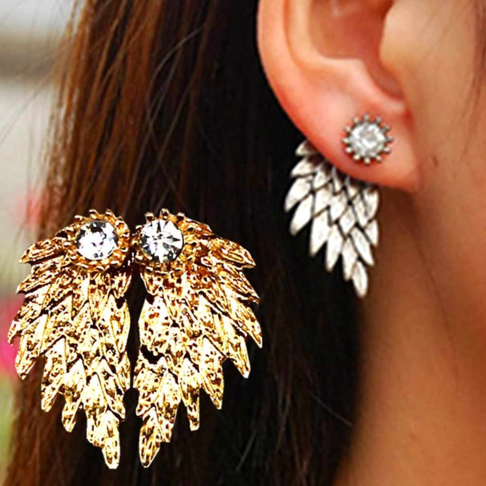 3/$25 Gold Angel Wing Earrings - Picture 2 of 3